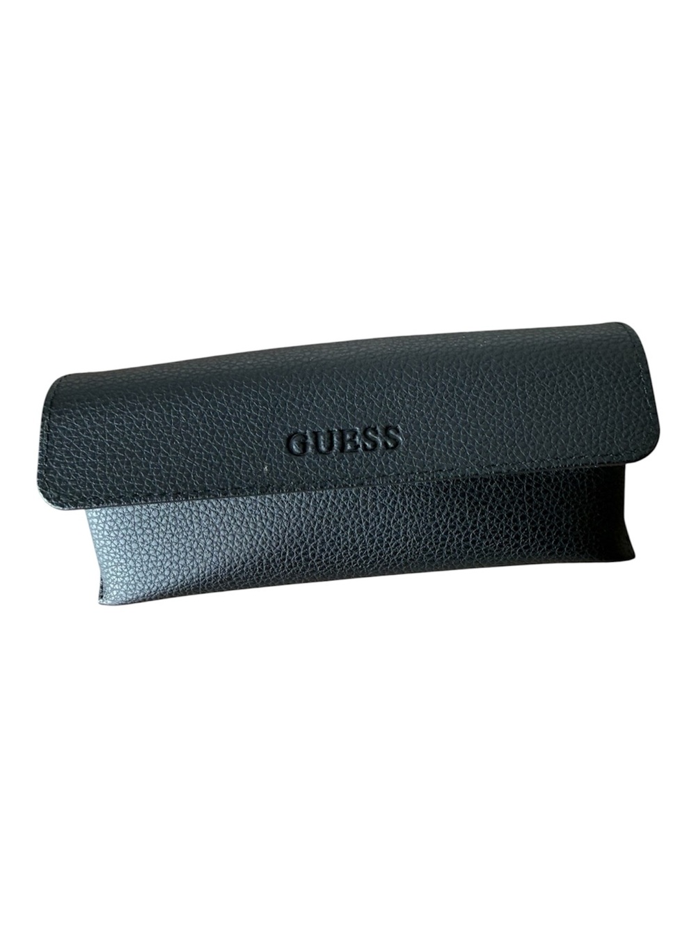 GUESS Black Pebbled Leather Triangle Sunglasses Eyewear Glasses Case